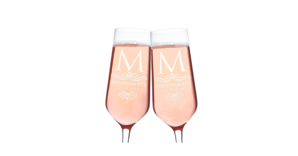 champagne flutes by laser engraver