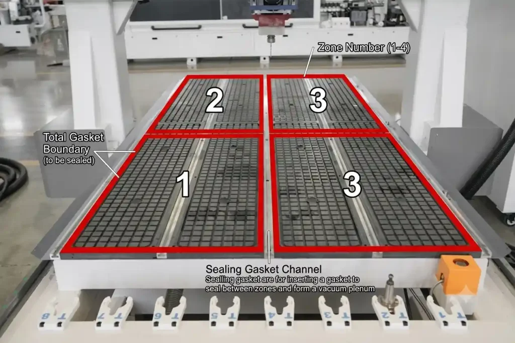 CNC Router Vacuum Table Buying Guide: Key Factors to Consider 2 cnc router vacuum table multi zone layout sealing gasket channels