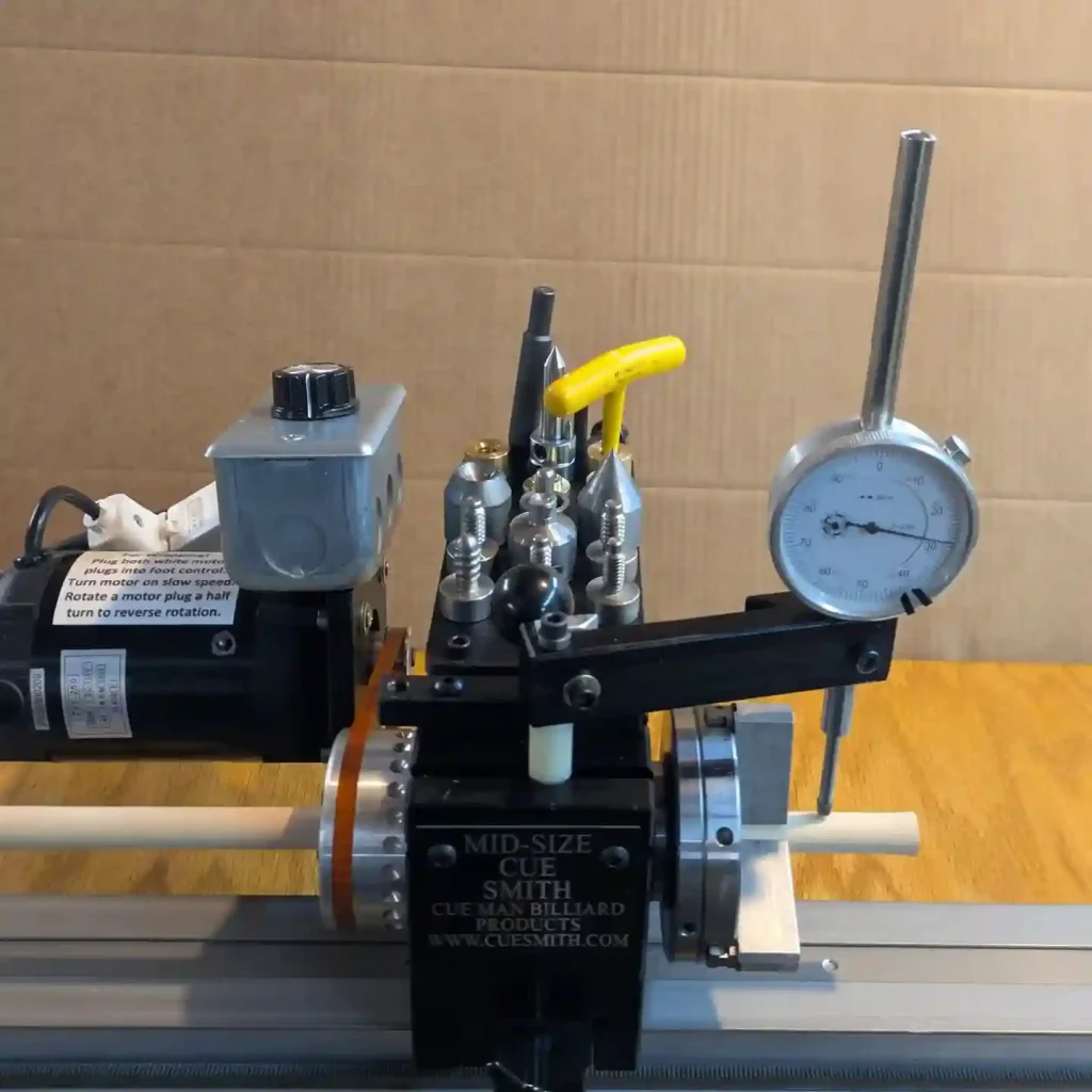 magnetic digital dial indicator mounted on chassis frame for machine baseline alignment