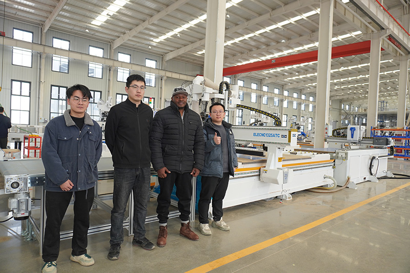 Rwandan Customer Visits Blue Elephant Furniture CNC Machine 2 Rwandan customers visit 2