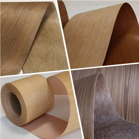 natural wood veneer edge bands rolls with heavy fleece backing reinforcement